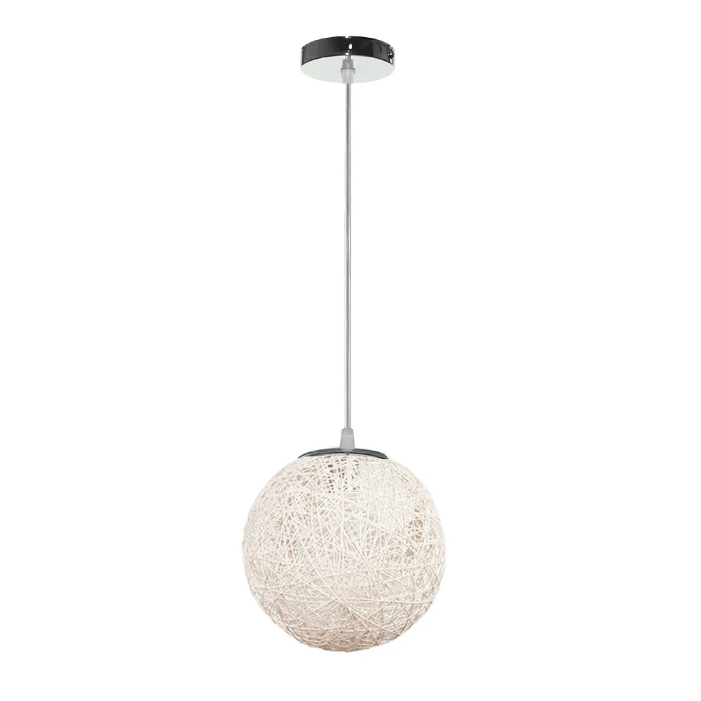 Nordic Hand-Woven Rattan Pendant