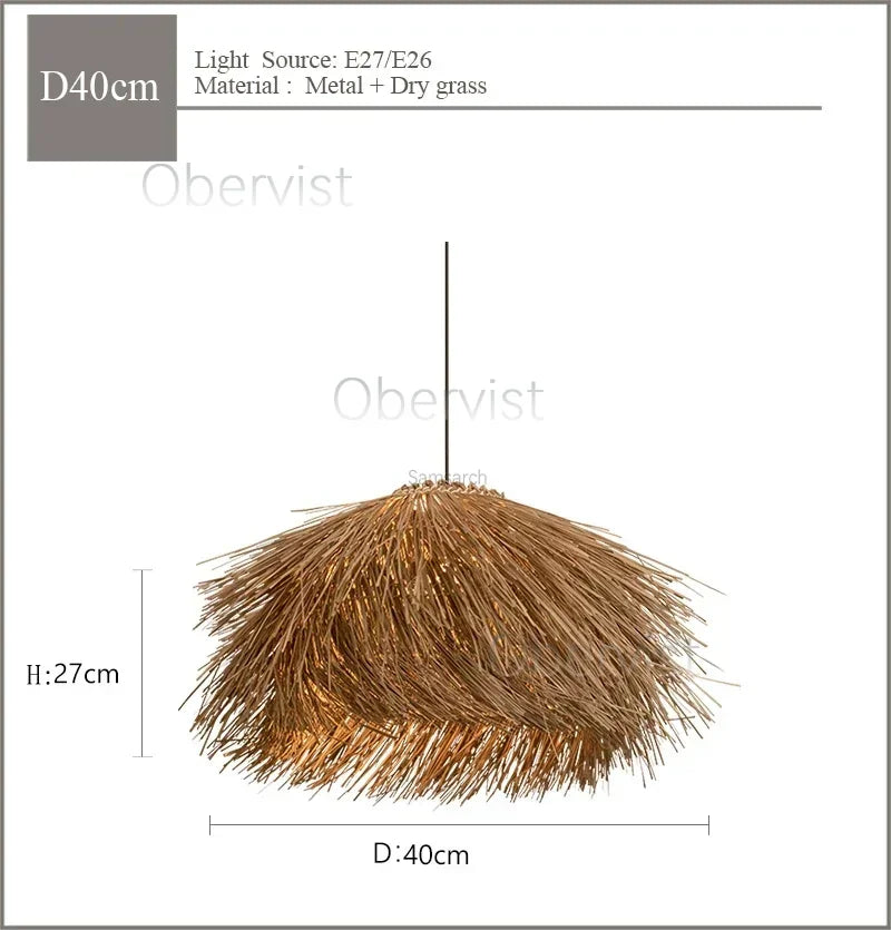 Boho Rattan Pendant Light (E27)