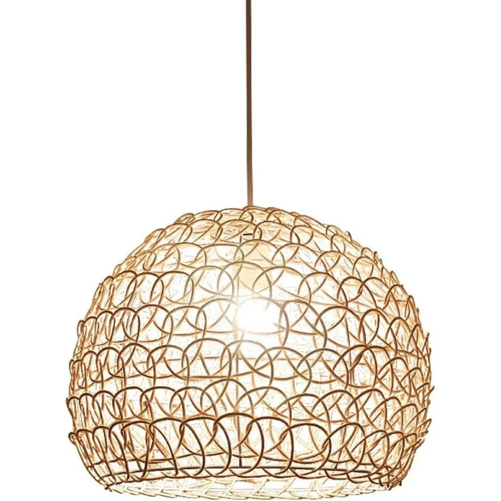 Hand-Knitted Bamboo Pendant Light (25cm)