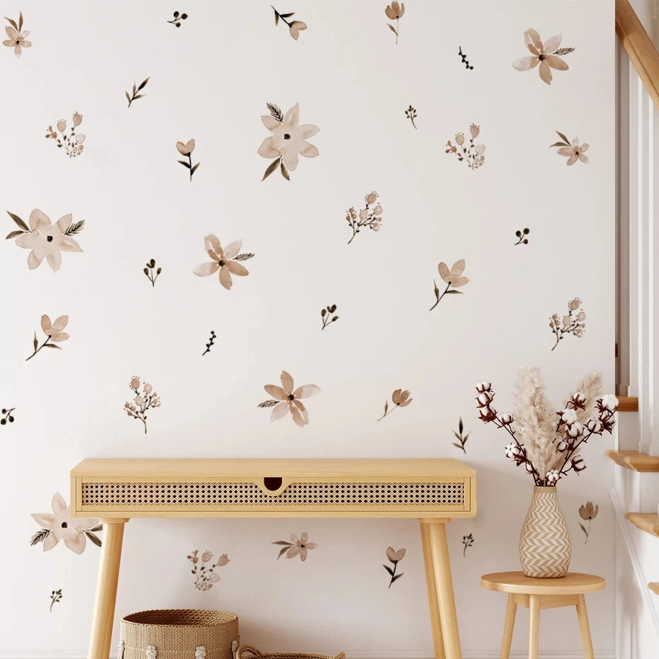 Boho Watercolour Flower Wall Decals