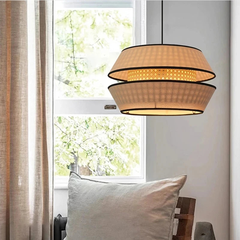 Retro Hand-Woven Rattan Chandelier