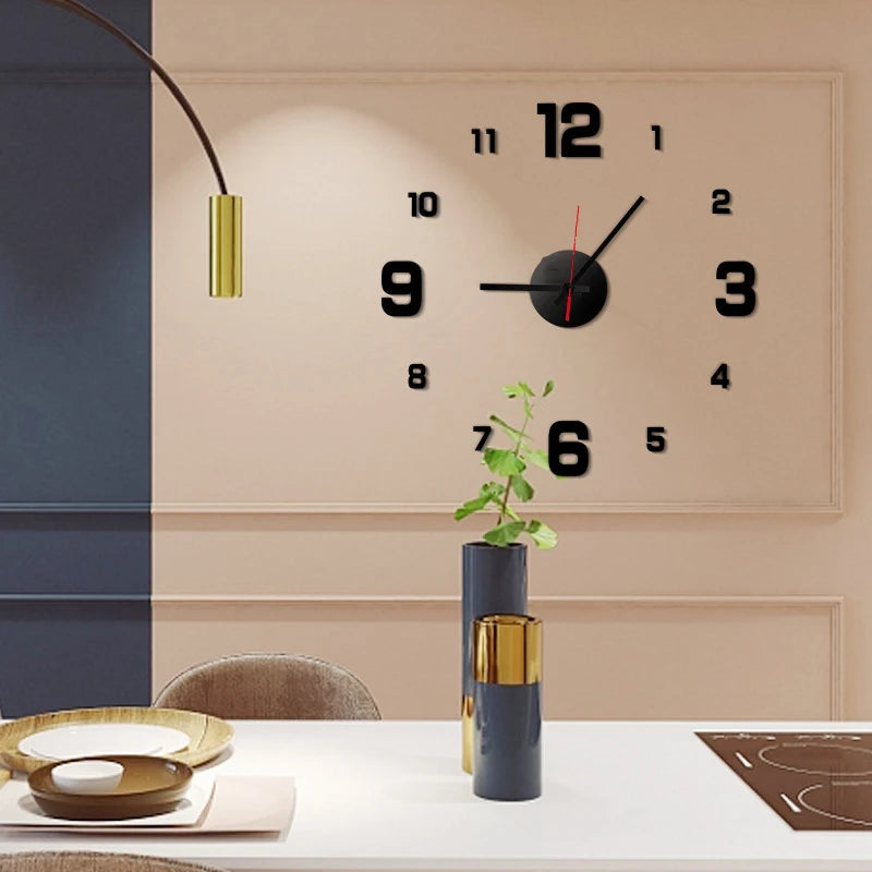 3D Frameless DIY Wall Clock Stickers