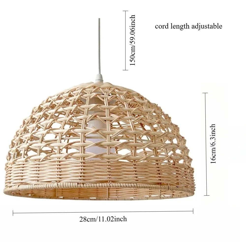 Natural Wicker Rattan Lampshade Pendant