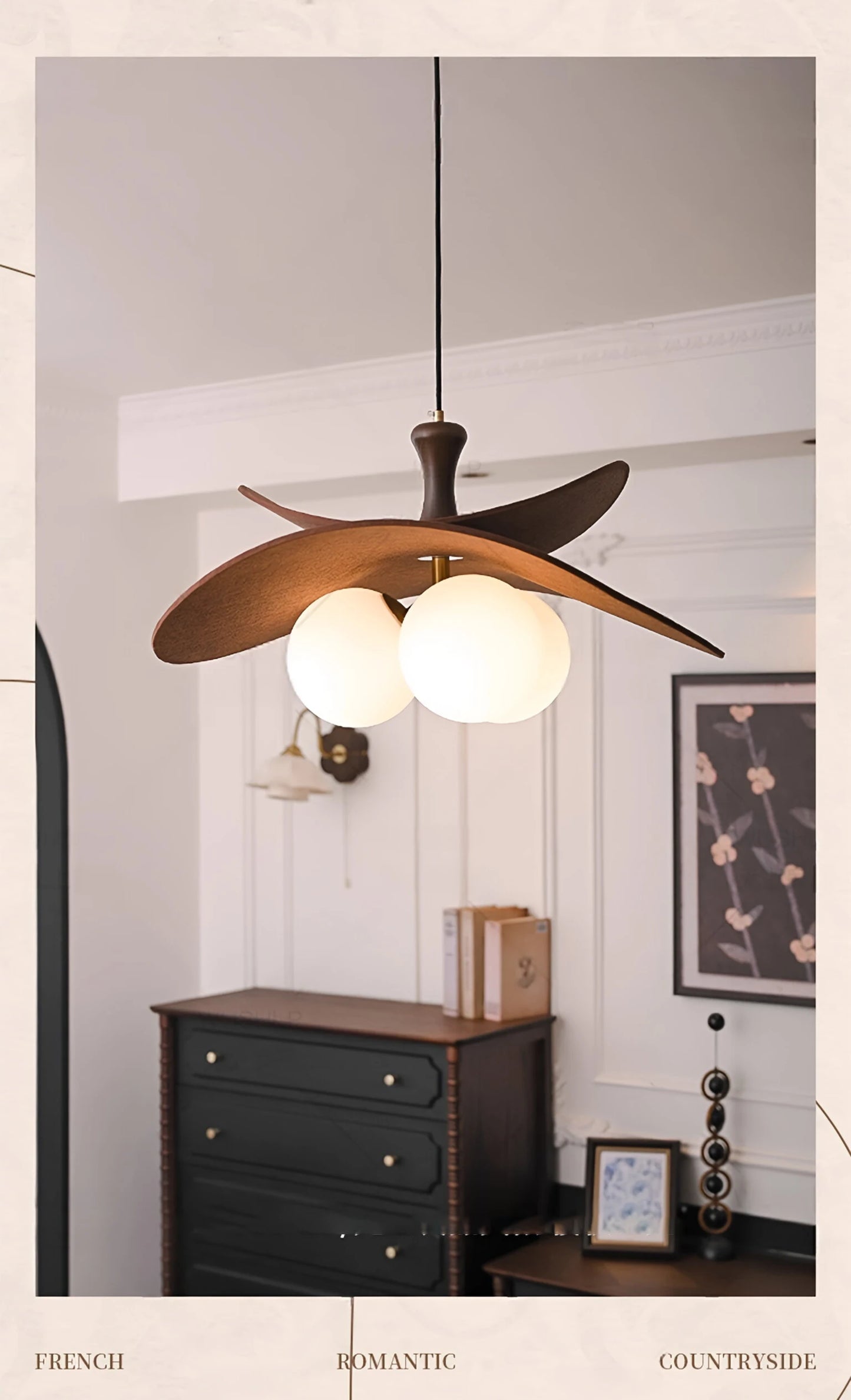 Minimalist Raffia Rattan Chandelier