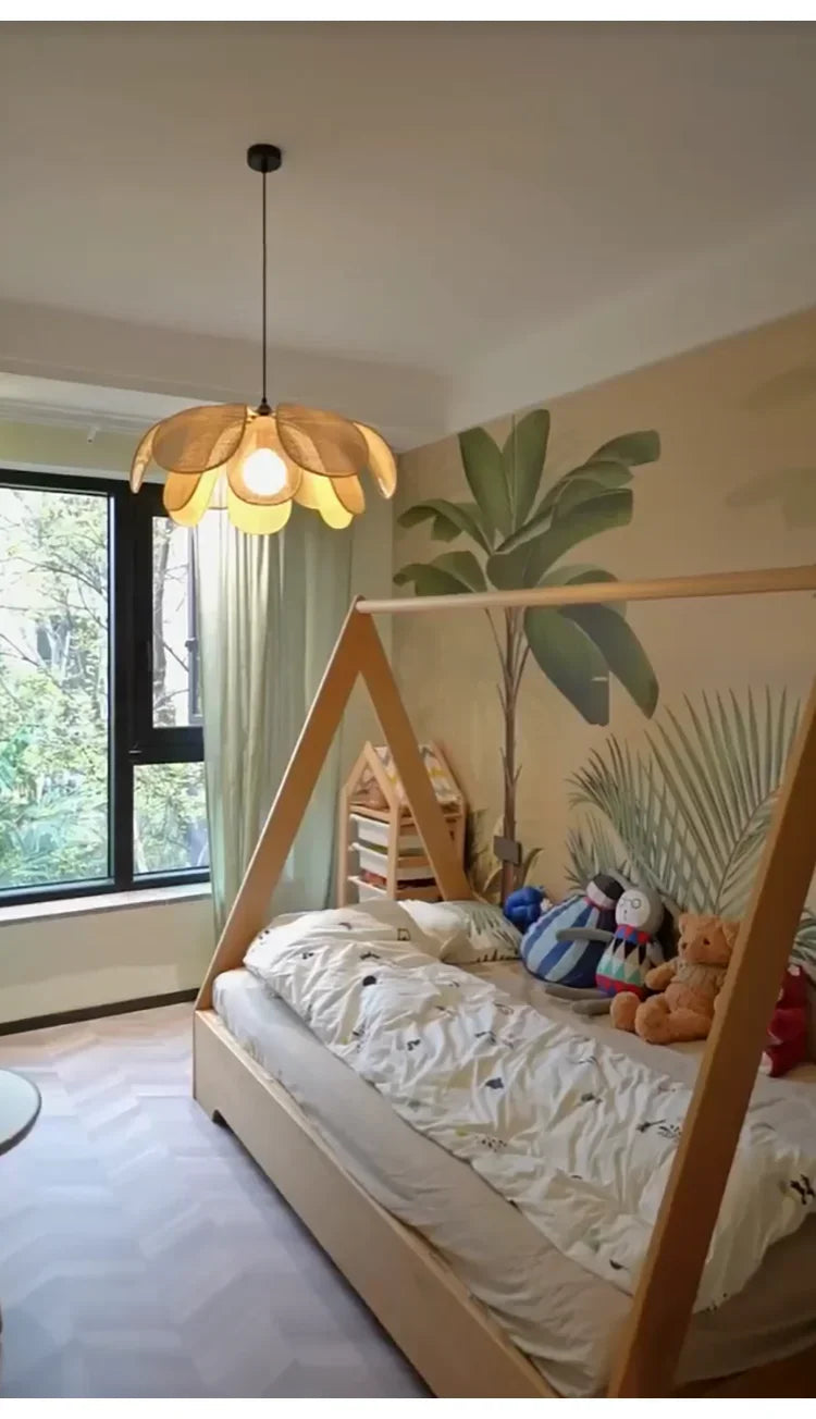 Rattan Petal Pendant Chandelier