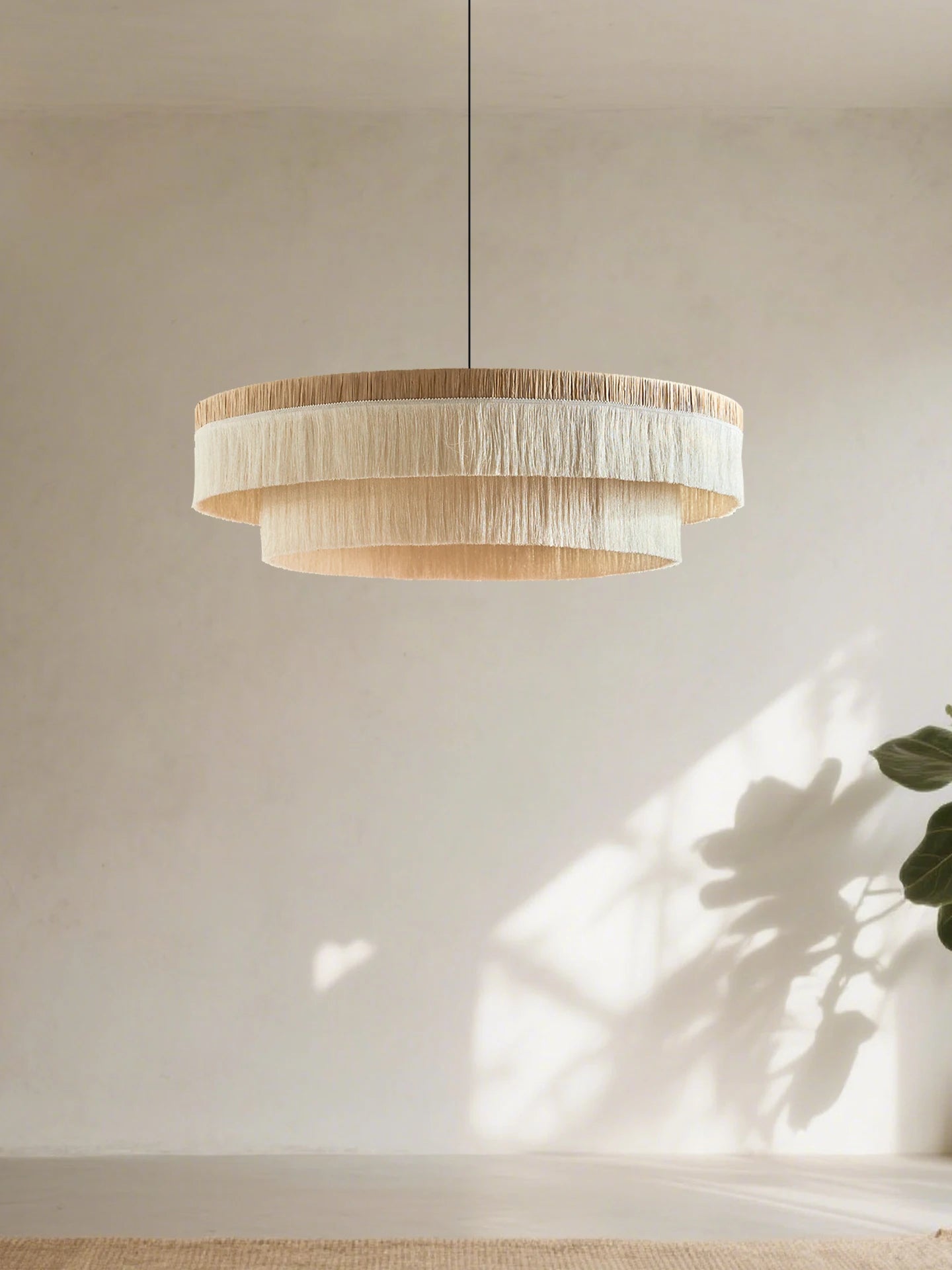 Raffia Rattan Tassel Chandelier