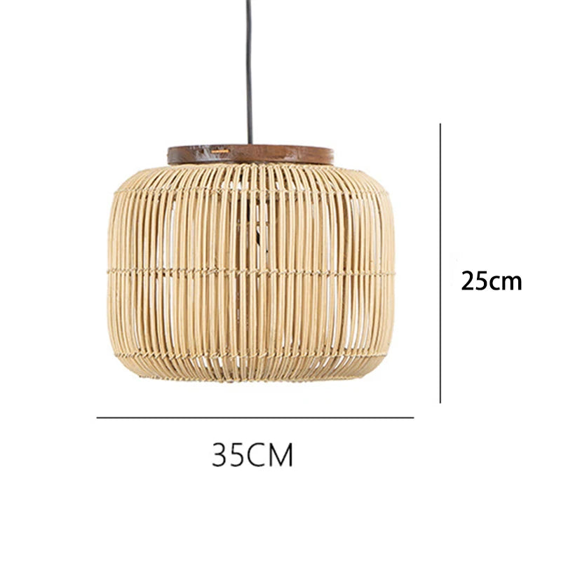 Vintage Rattan Wicker Pendant Light