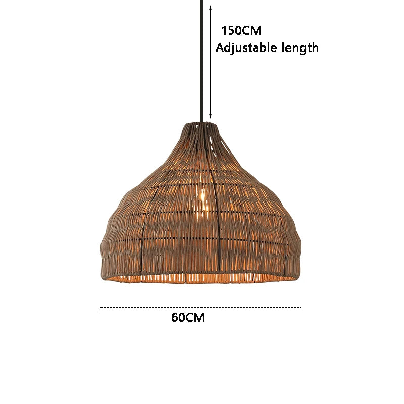 Southeast Asian Wicker Pendant Light