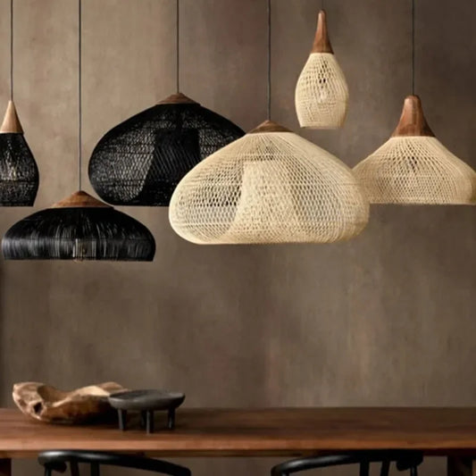 Vintage Handmade Rattan Pendant Lamp