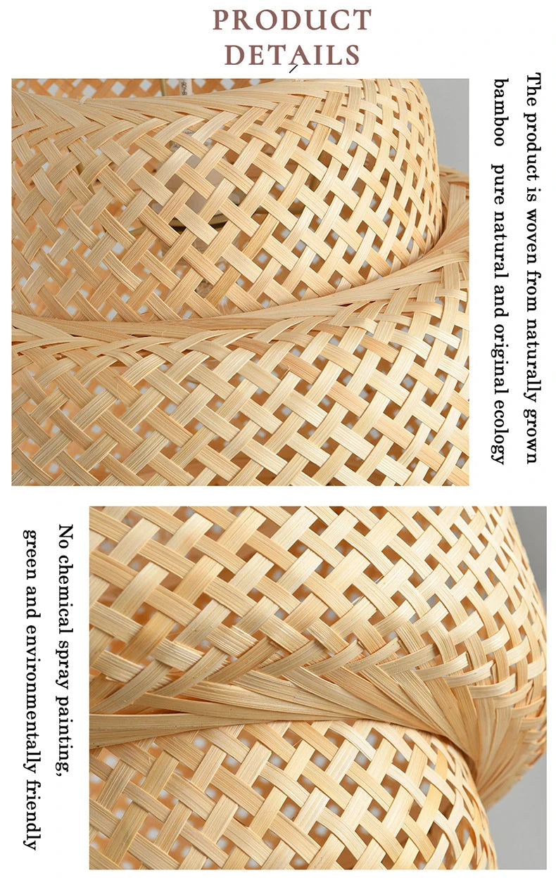 Bamboo Lantern Rattan Pendant (30cm)