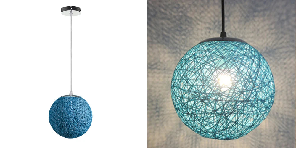 Nordic Hand-Woven Rattan Pendant