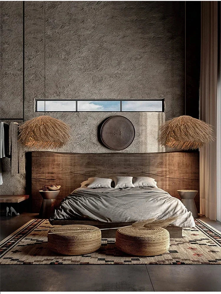 Hand-Woven Rattan Wabi-Sabi Chandelier