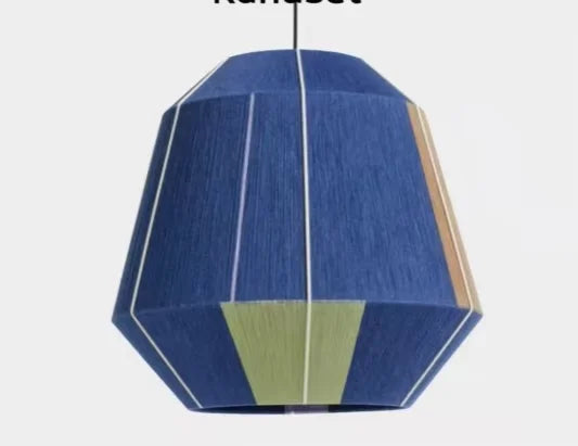 Boho Geometric Colourful Rattan Pendant