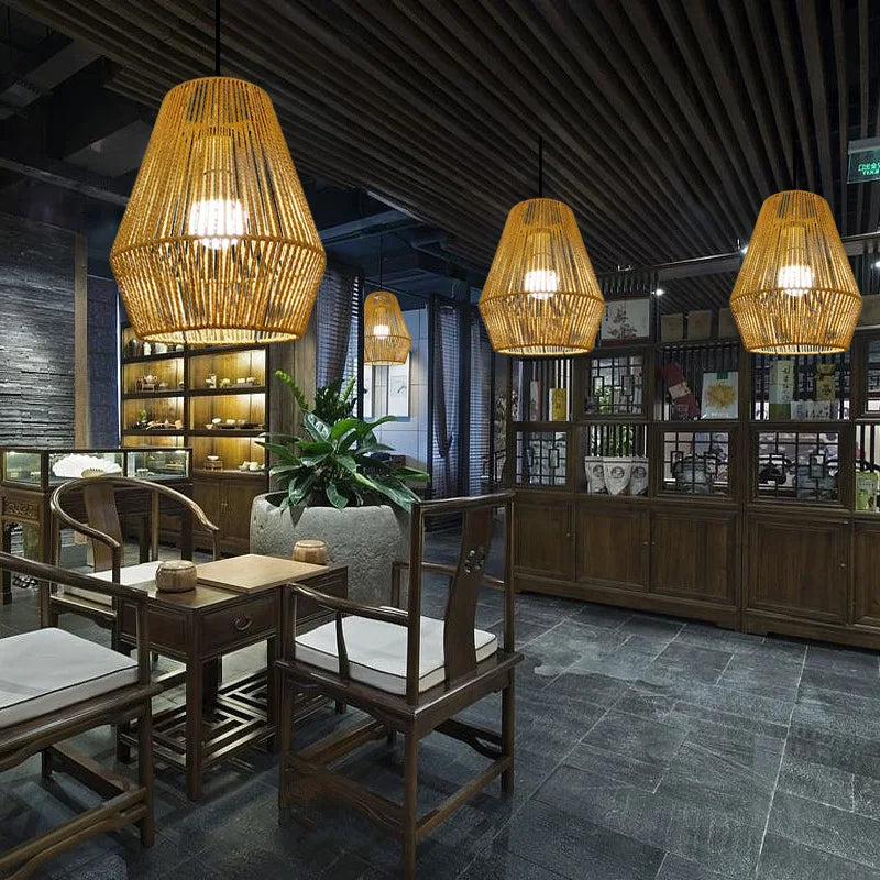 Woven Rattan Pendant Lampshade