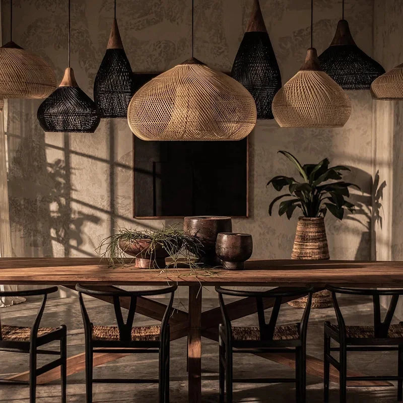Japanese Handmade Rattan Pendant Lamp
