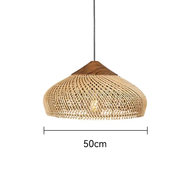 Vintage Handmade Rattan Pendant Lamp