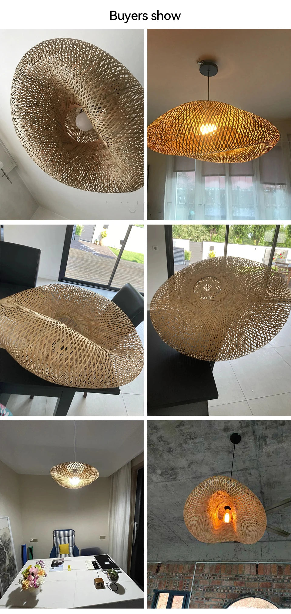 Modern Bamboo Rattan Chandelier (40-80cm)
