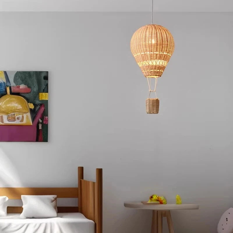 Hot Air Balloon Rattan Pendant Light