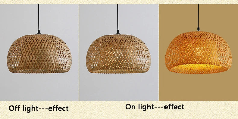 Bamboo Lantern Rattan Pendant (30cm)