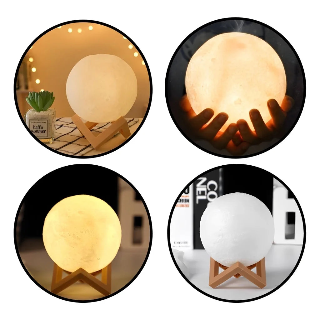 LED Moon Night Light with Stand