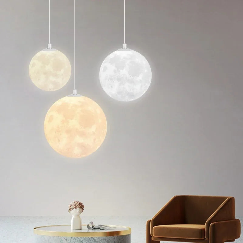Modern LED Moon Pendant Chandelier