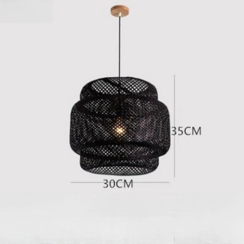 Hand-Woven Bamboo Lantern Pendant
