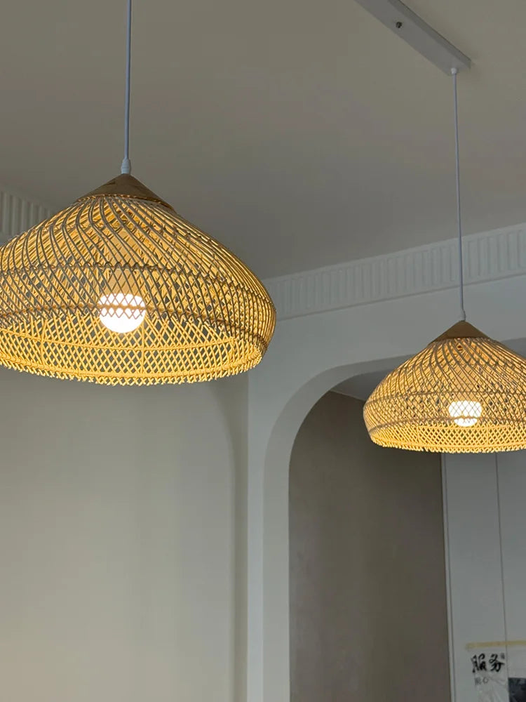 Japanese Handmade Rattan Pendant Lamp