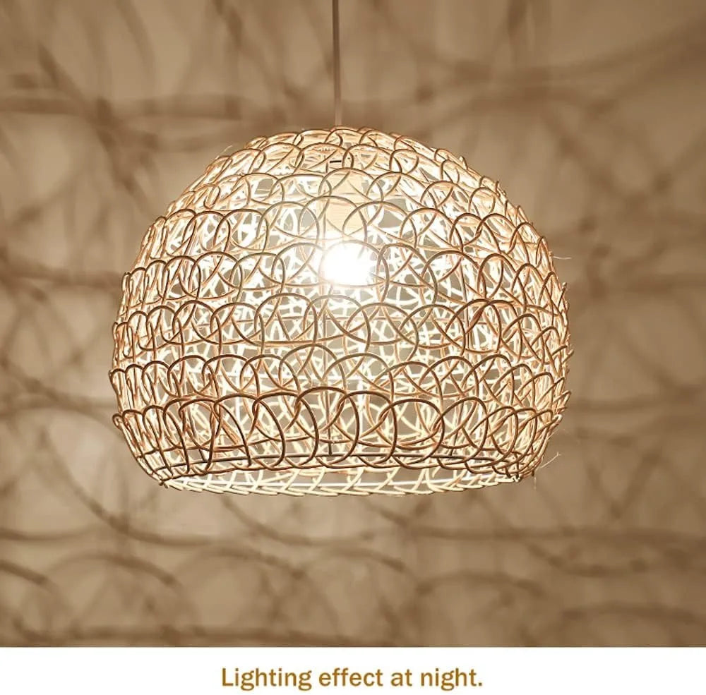 Hand-Knitted Bamboo Pendant Light (25cm)