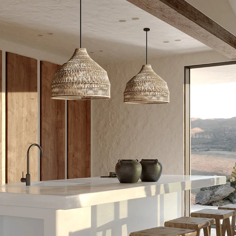Southeast Asian Rattan Lantern Pendant