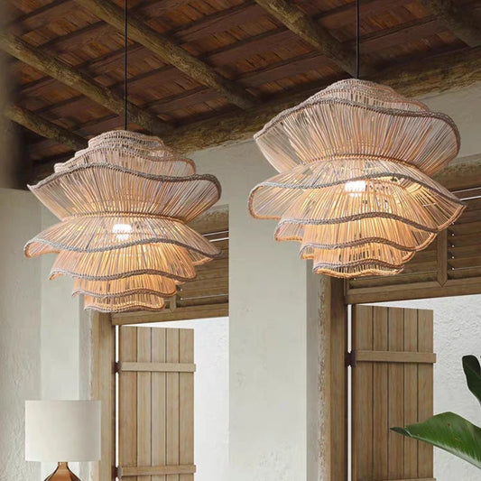 Vintage Wabi-Sabi Rattan Pendant