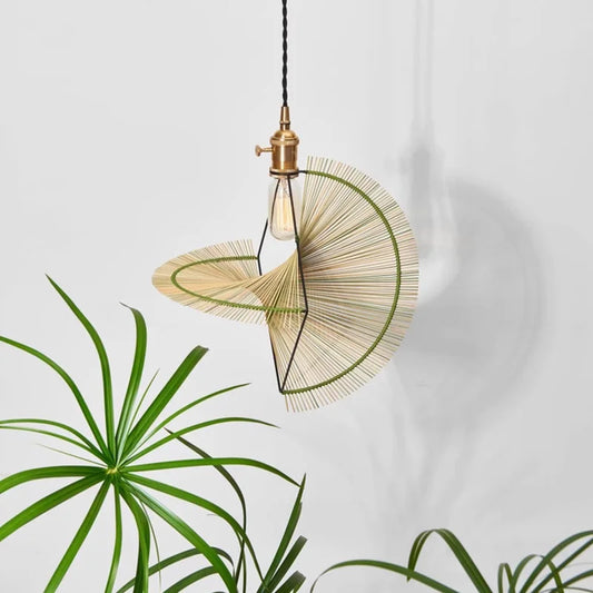 Japanese Vintage Rattan Pendant Light