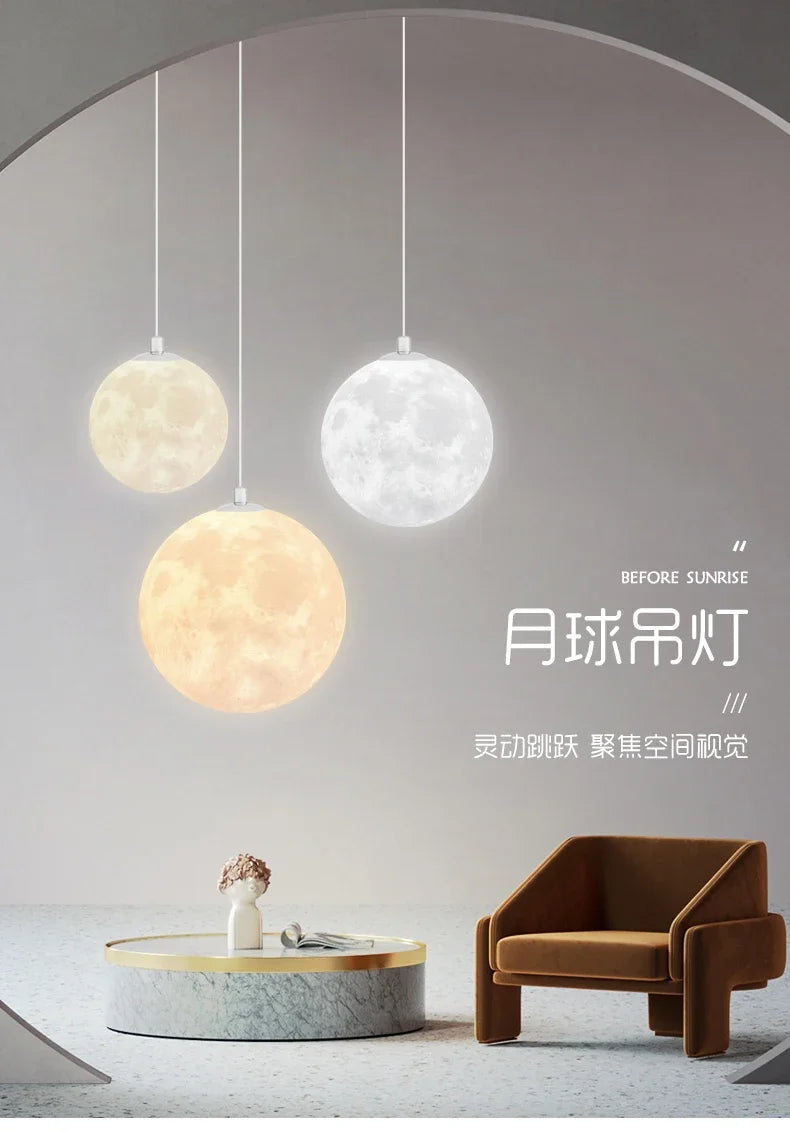 Modern LED Moon Pendant Chandelier