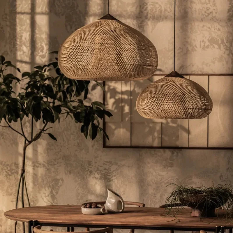 Japanese Handmade Rattan Pendant Lamp