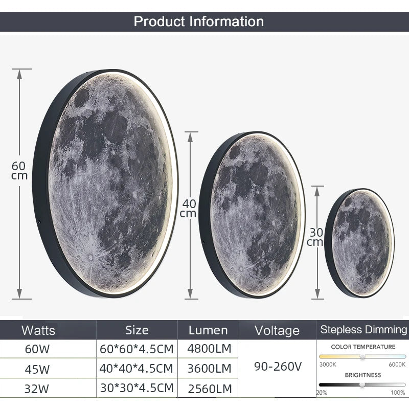 LED Moon Wall Lamp with Remote