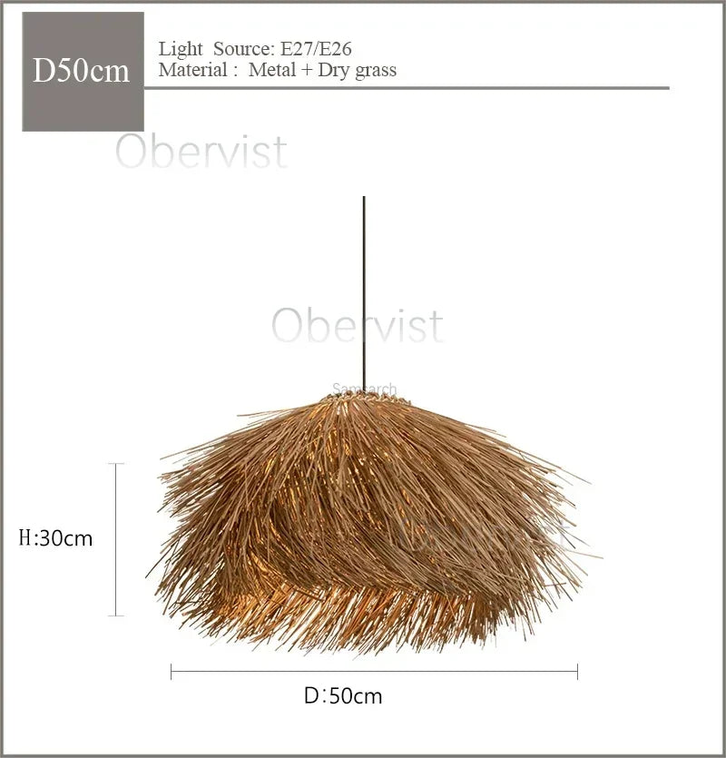 Boho Rattan Pendant Light (E27)