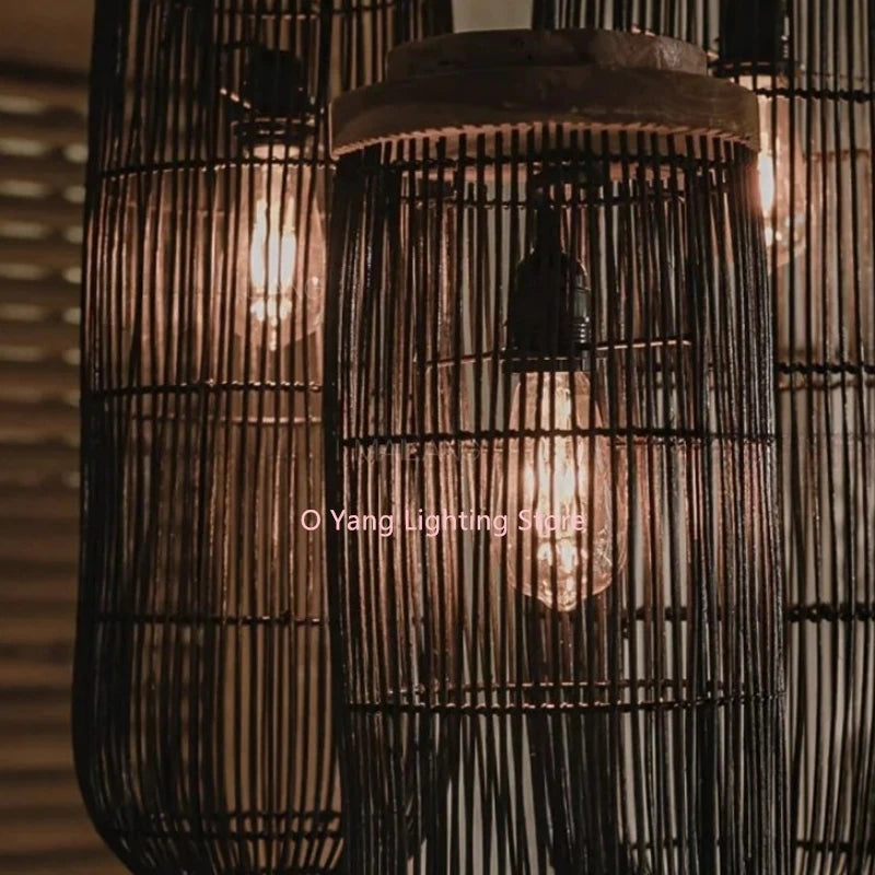Handmade Woven Rattan LED Pendant