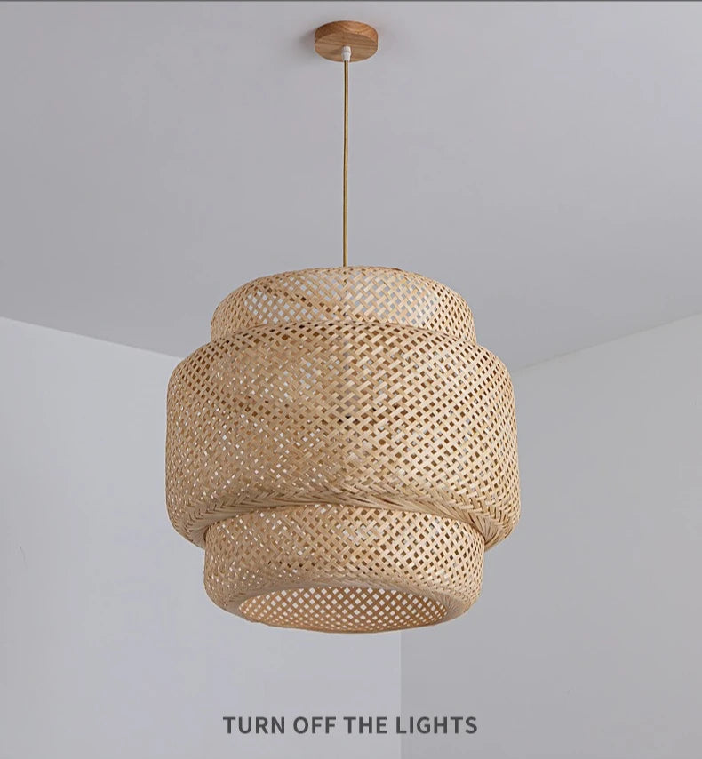 Hand-Woven Bamboo Lantern Pendant