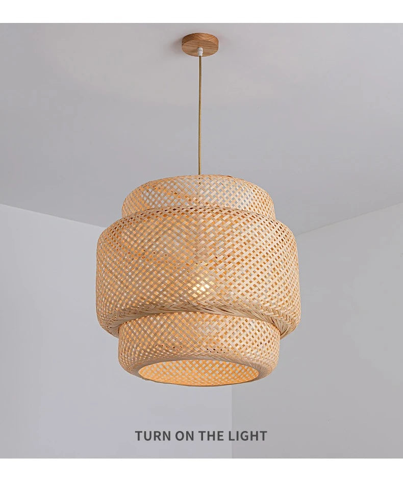 Hand-Woven Bamboo Lantern Pendant