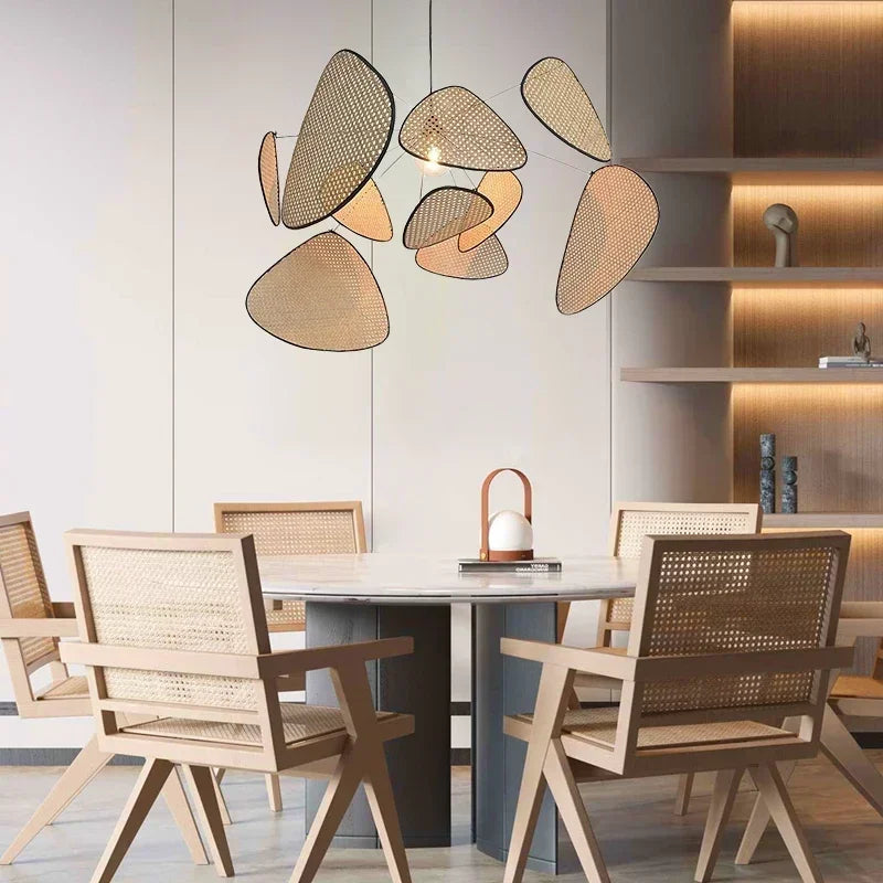 Rattan Petal Pendant Chandelier
