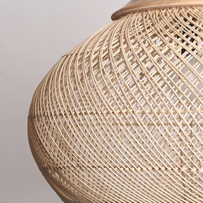 Vintage Handmade Rattan Pendant Lamp